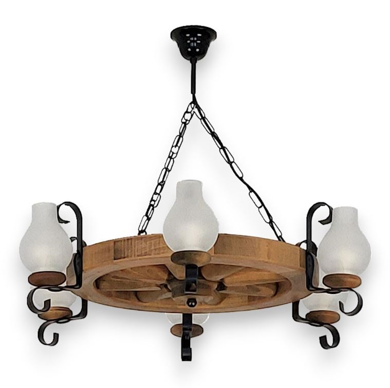 Lámpara colgante con cadena ROATA 6xE14/40W/230V diá. 70 cm haya - FSC Certificado