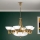 Lámpara colgante con cadena ROCCA 9xE27/60W/230V diá. 75 cm bronce/blanco