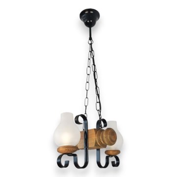 Lámpara colgante con cadena RUSTIC 2xE14/40W/230V haya - FSC Certificado
