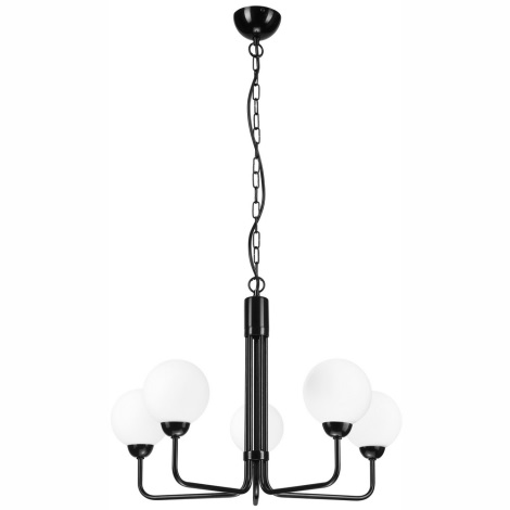 Lámpara colgante con cadena TIFFY 5xG9/5W/230V negro