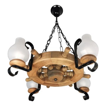 Lámpara colgante con cadena TIMONA 4xE14/40W/230V haya - FSC Certificado