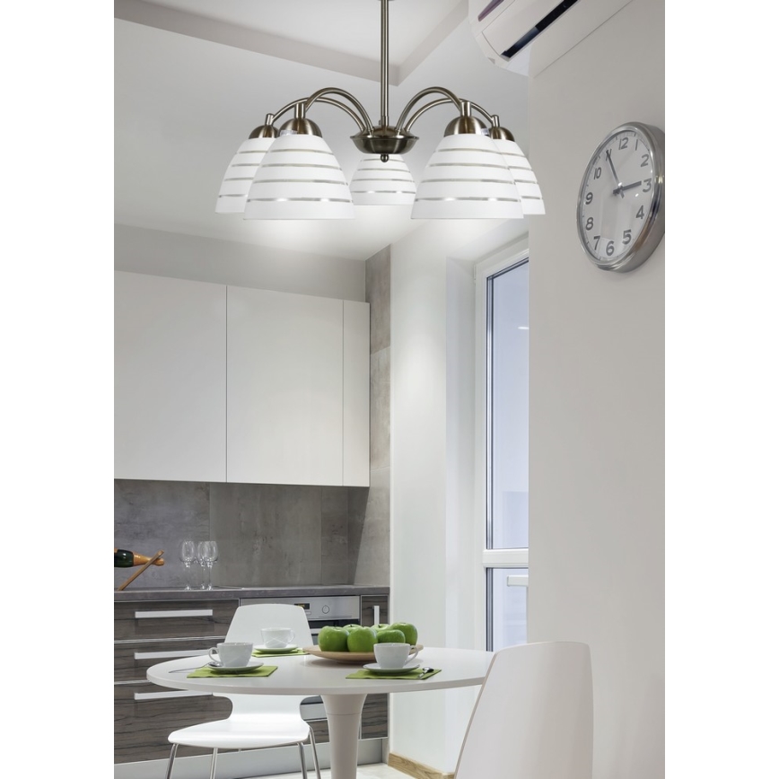 Lámpara colgante con cadena ULI 5xE27/60W/230V