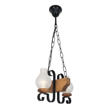 Lámpara colgante con cadena VELA 2xE14/40W/230V haya - FSC Certificado