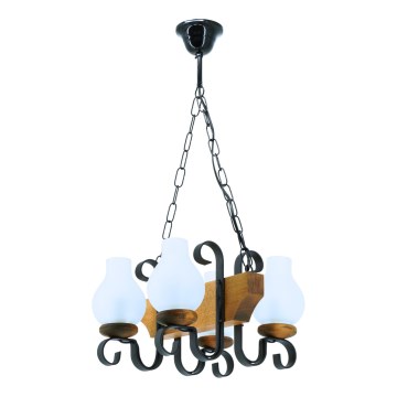 Lámpara colgante con cadena VELA 4xE14/40W/230V haya - FSC Certificado