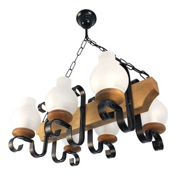 Lámpara colgante con cadena VELA 6xE14/40W/230V haya - FSC Certificado