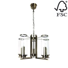 Lámpara colgante con cadena VERDI 5xE14/40W/230V - Certificado FSC