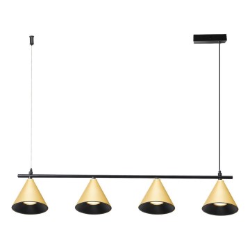 Lámpara colgante CONE 4xGU10/10W/230V dorado/negro