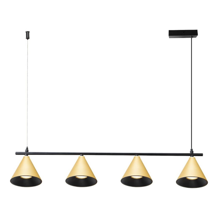 Lámpara colgante CONE 4xGU10/10W/230V dorado/negro