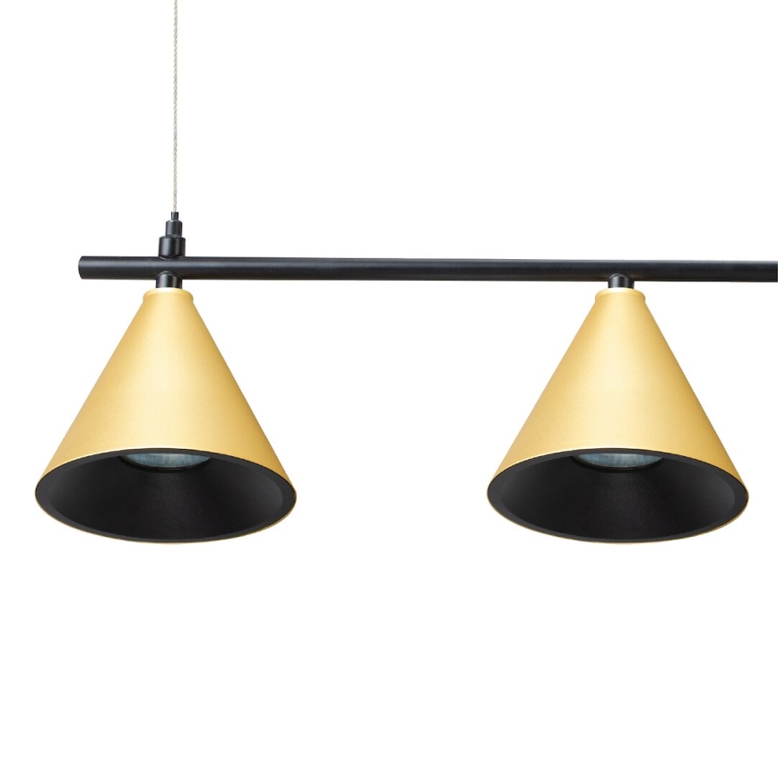 Lámpara colgante CONE 4xGU10/10W/230V dorado/negro