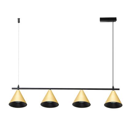 Lámpara colgante CONE 4xGU10/10W/230V dorado/negro