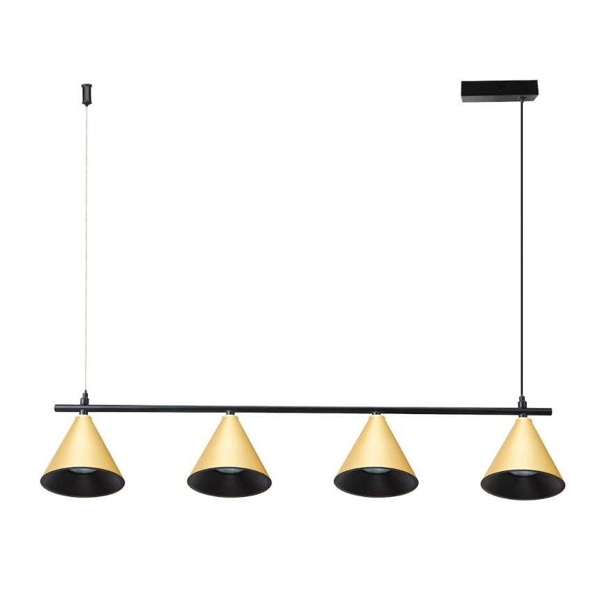 Lámpara colgante CONE 4xGU10/10W/230V dorado/negro