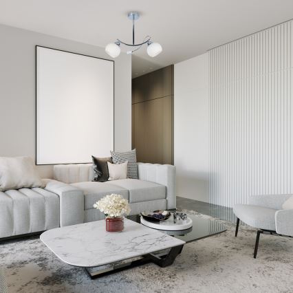 Lámpara colgante CONNOR 2xE27/15W/230V cromo brillante/blanco
