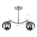 Lámpara colgante CONNOR 2xE27/15W/230V cromo brillante/gris