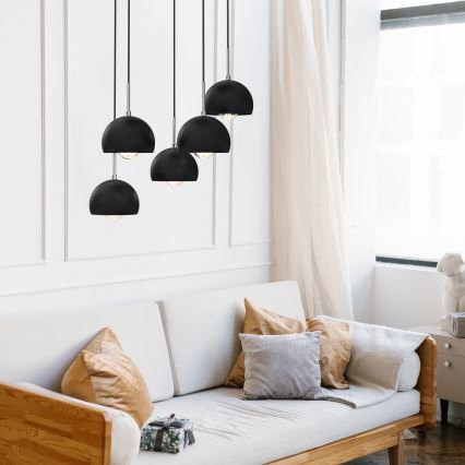 Lámpara colgante COOL 5xE27/60W/230V negro
