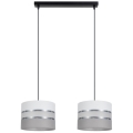 Lámpara colgante CORAL 2xE27/60W/230V blanco/gris