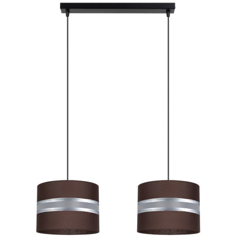 Lámpara colgante CORAL 2xE27/60W/230V marrón