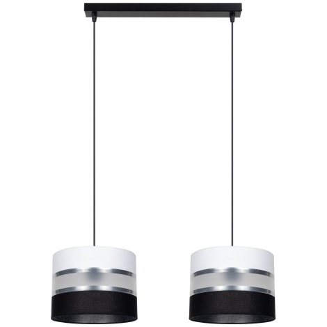 Lámpara colgante CORAL 2xE27/60W/230V negro-blanco