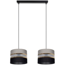 Lámpara colgante CORAL 2xE27/60W/230V negro-gris