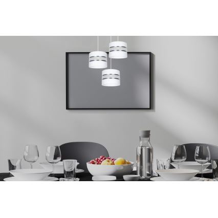 Lámpara colgante CORAL 3xE27/60W/230V blanco/cromo mate diá. 45 cm