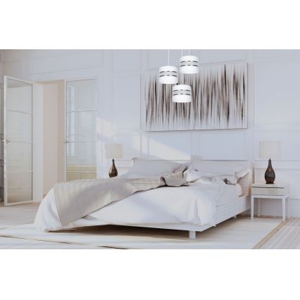 Lámpara colgante CORAL 3xE27/60W/230V blanco/cromo mate diá. 45 cm