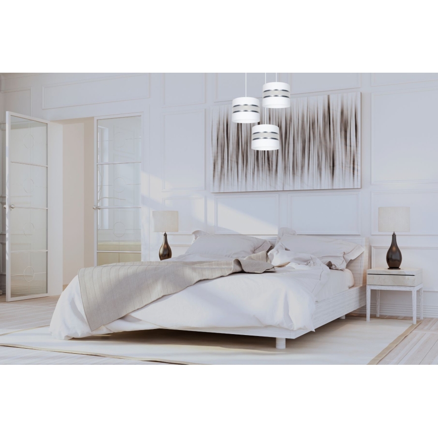 Lámpara colgante CORAL 3xE27/60W/230V blanco/cromo mate diá. 45 cm