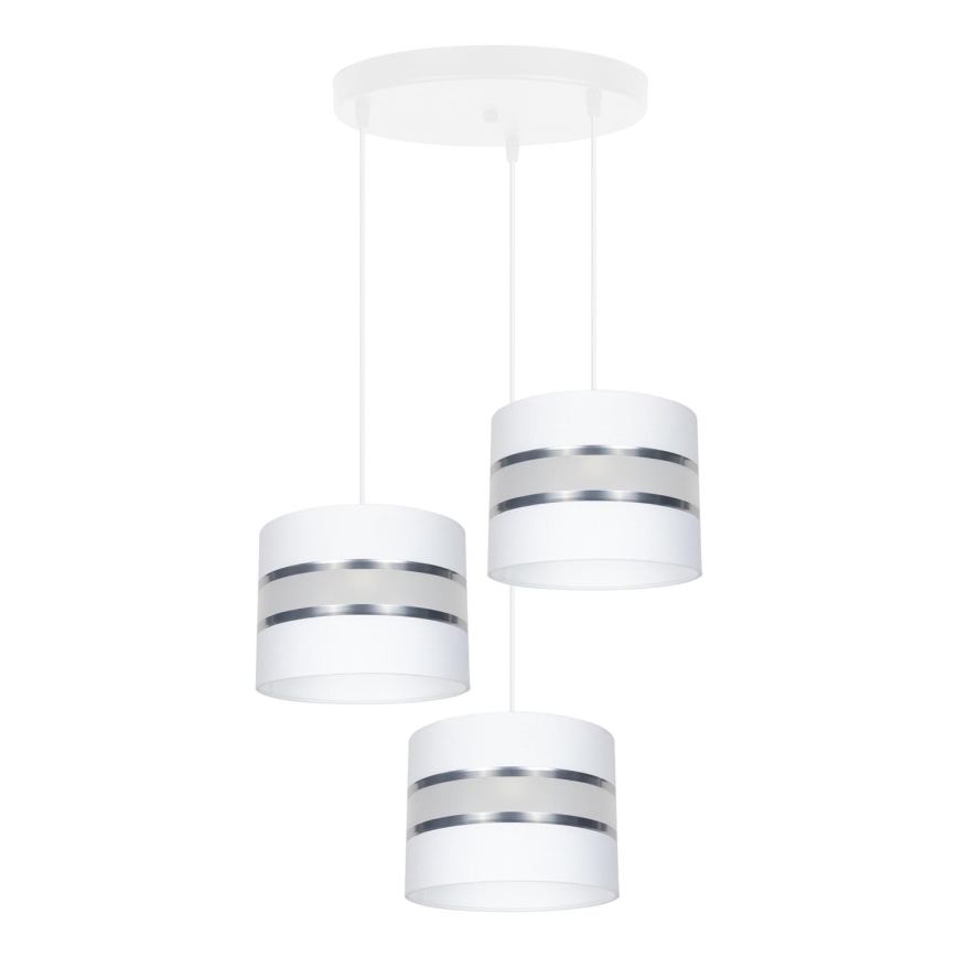 Lámpara colgante CORAL 3xE27/60W/230V blanco/cromo mate diá. 45 cm