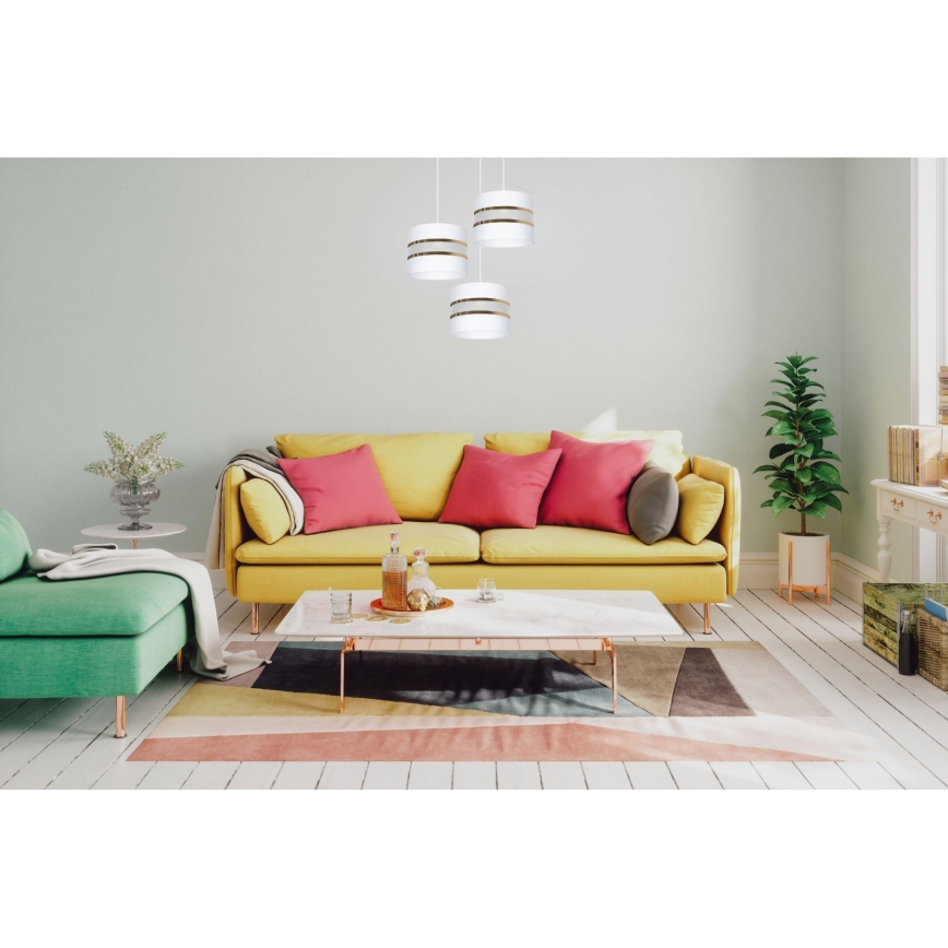 Lámpara colgante CORAL 3xE27/60W/230V blanco
