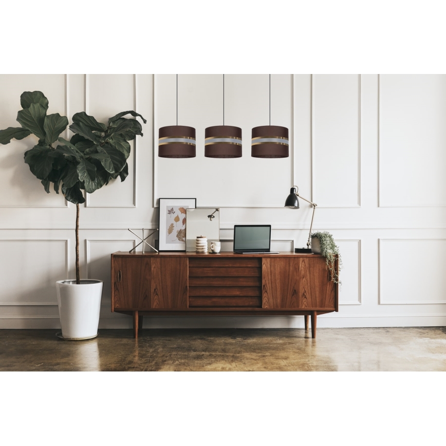 Lámpara colgante CORAL 3xE27/60W/230V marrón