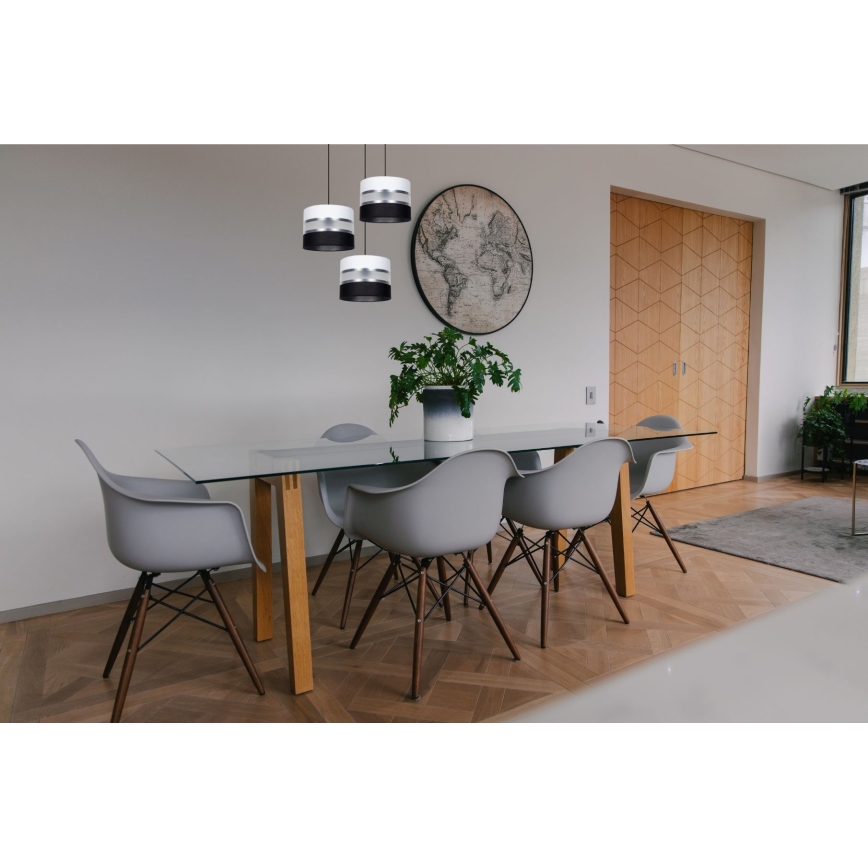 Lámpara colgante CORAL 3xE27/60W/230V negro/blanco/cromo mate diá. 45 cm
