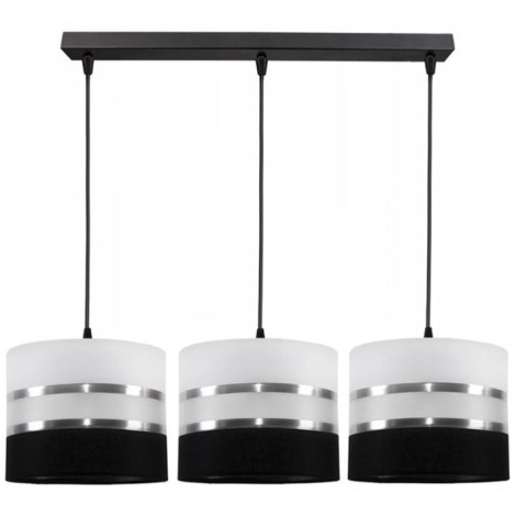 Lámpara colgante CORAL 3xE27/60W/230V negro-blanco