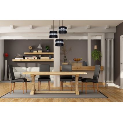 Lámpara colgante CORAL 3xE27/60W/230V negro/cromo mate diá. 45 cm