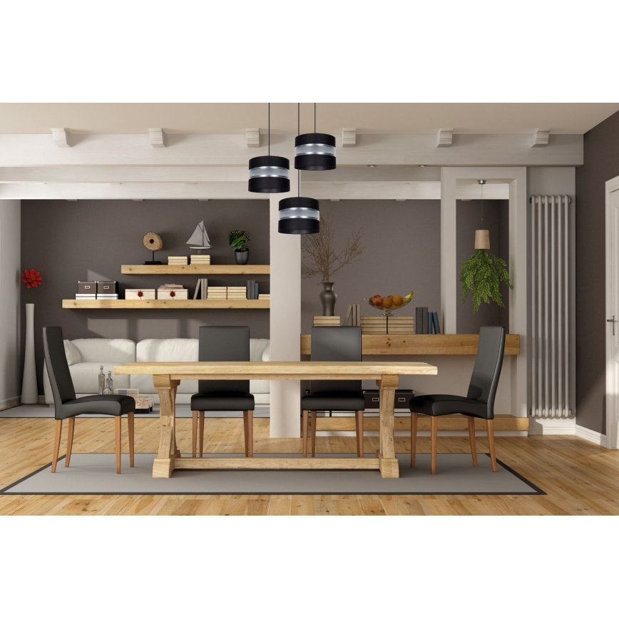 Lámpara colgante CORAL 3xE27/60W/230V negro/cromo mate diá. 45 cm