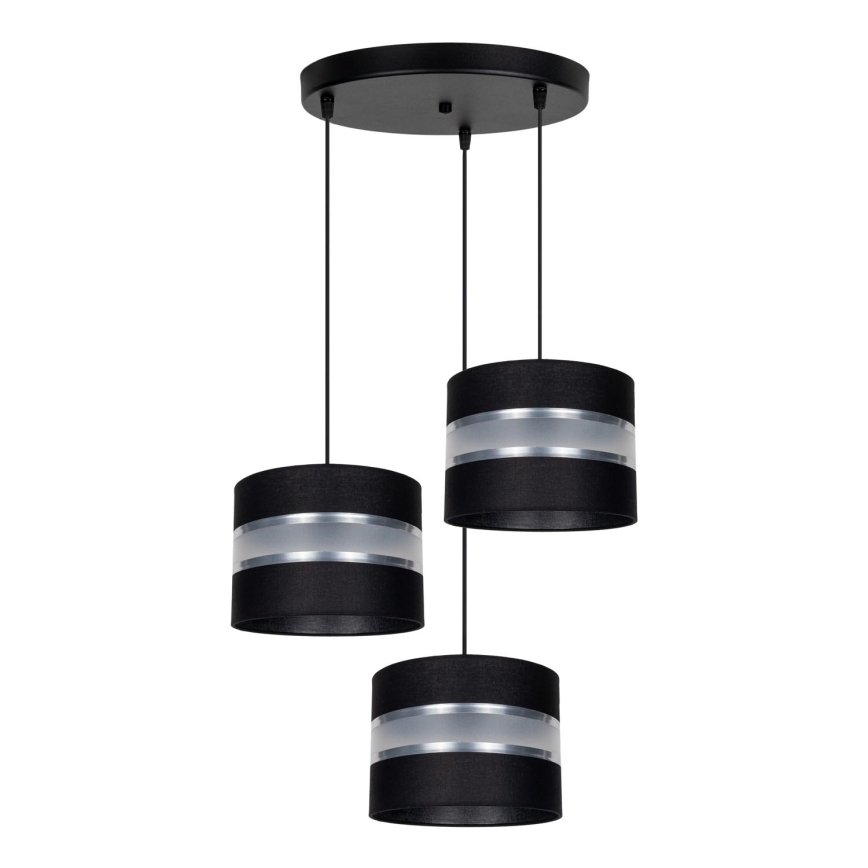 Lámpara colgante CORAL 3xE27/60W/230V negro/cromo mate diá. 45 cm