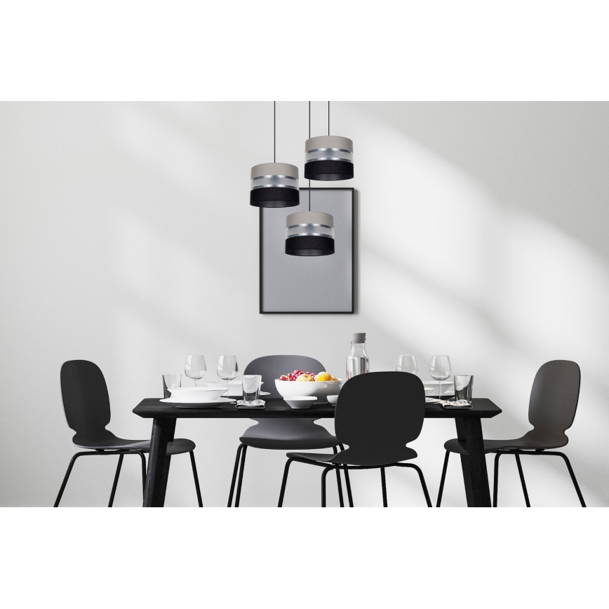 Lámpara colgante CORAL 3xE27/60W/230V negro/gris/cromo mate diá. 45 cm