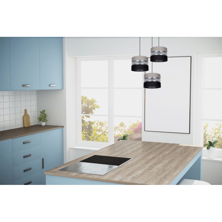 Lámpara colgante CORAL 3xE27/60W/230V negro/gris/cromo mate diá. 45 cm
