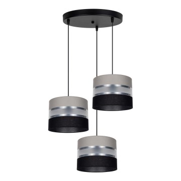 Lámpara colgante CORAL 3xE27/60W/230V negro/gris/cromo mate diá. 45 cm