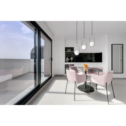 Lámpara colgante CORDEL 1xG9/28W/230V cromo brillante