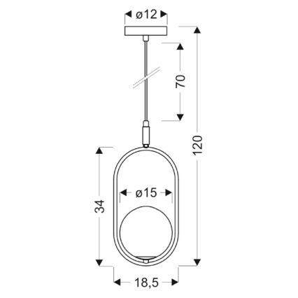 Lámpara colgante CORDEL 1xG9/28W/230V cromo brillante