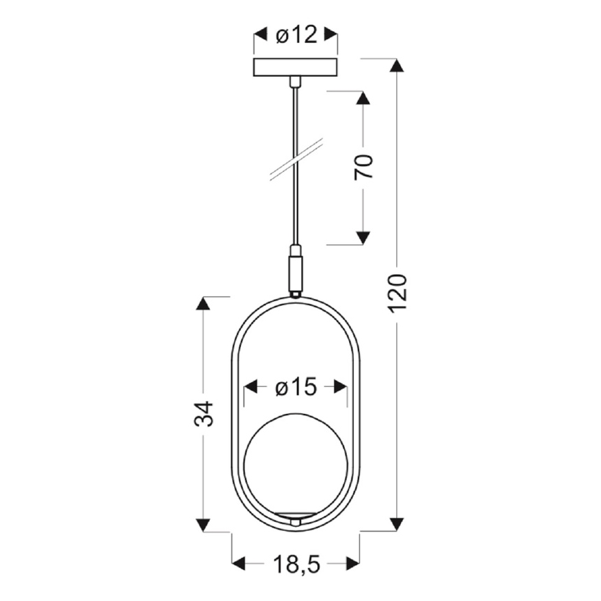 Lámpara colgante CORDEL 1xG9/28W/230V cromo brillante