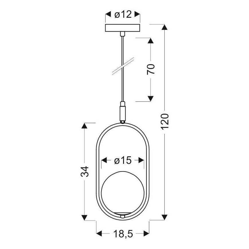 Lámpara colgante CORDEL 1xG9/28W/230V negro