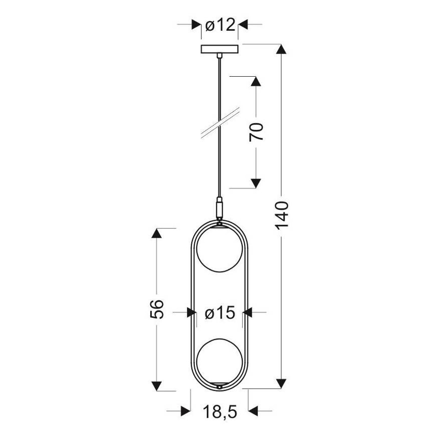 Lámpara colgante CORDEL 2xG9/28W/230V dorado