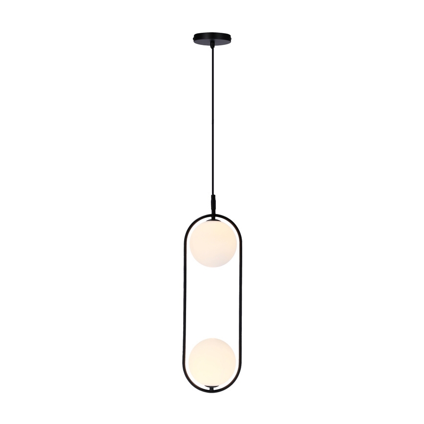 Lámpara colgante CORDEL 2xG9/28W/230V negro