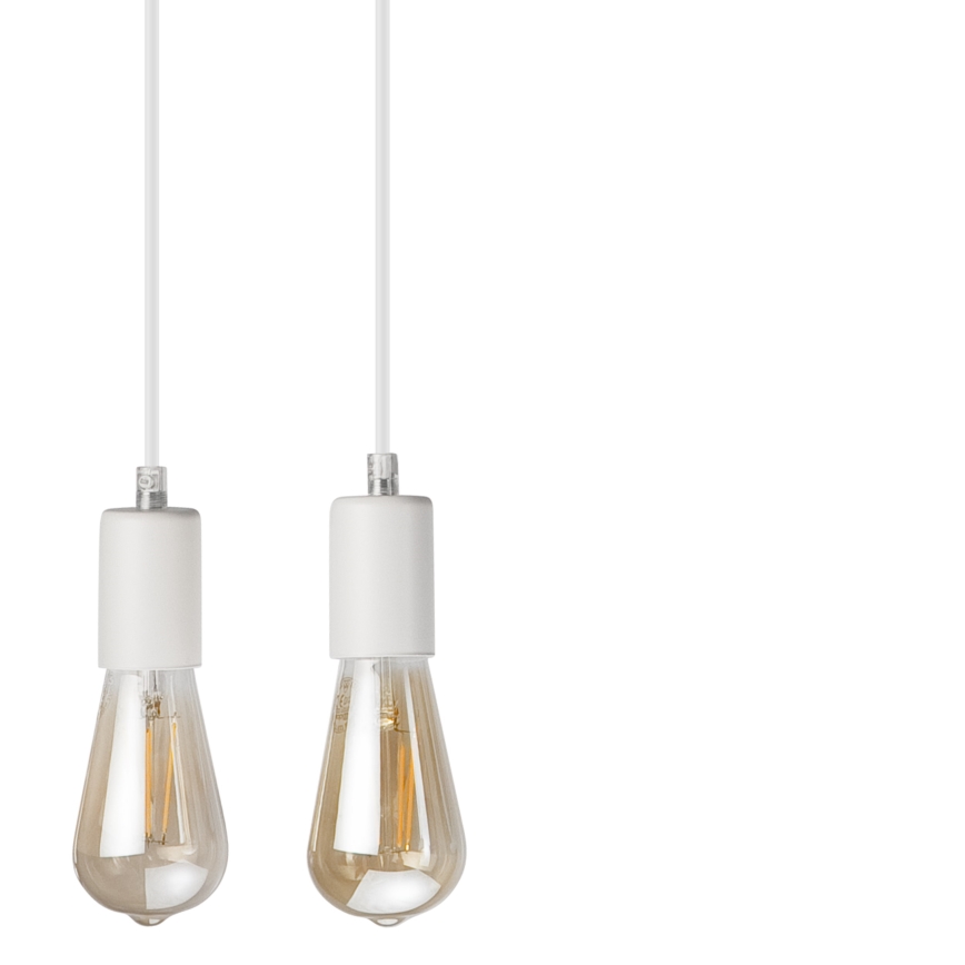Lámpara colgante CORTINA 4xE27/15W/230V blanco/roble