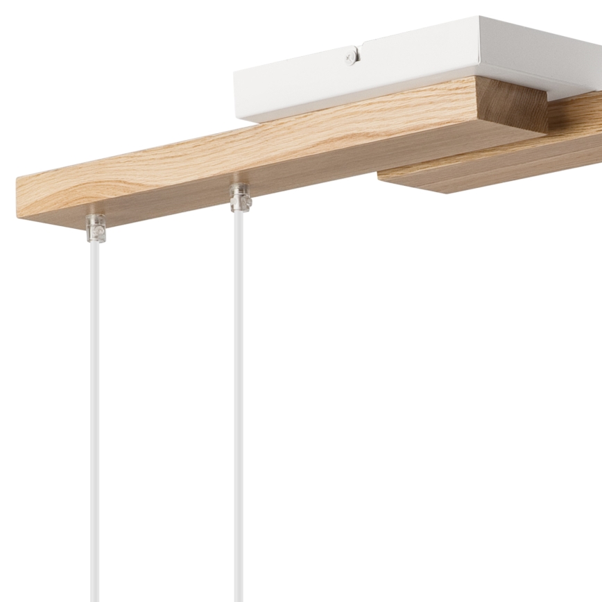 Lámpara colgante CORTINA 4xE27/15W/230V blanco/roble