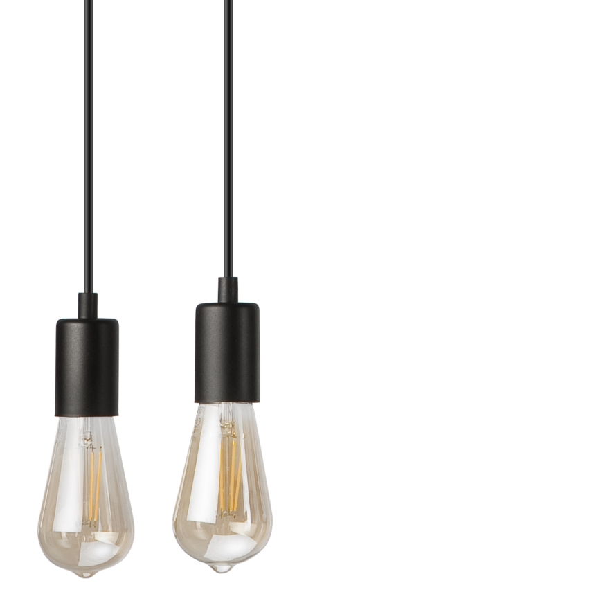 Lámpara colgante CORTINA 4xE27/15W/230V negro/roble