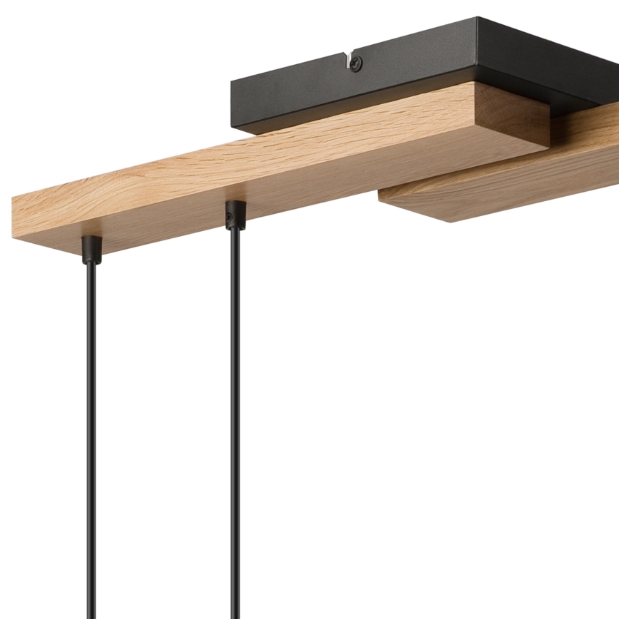 Lámpara colgante CORTINA 4xE27/15W/230V negro/roble