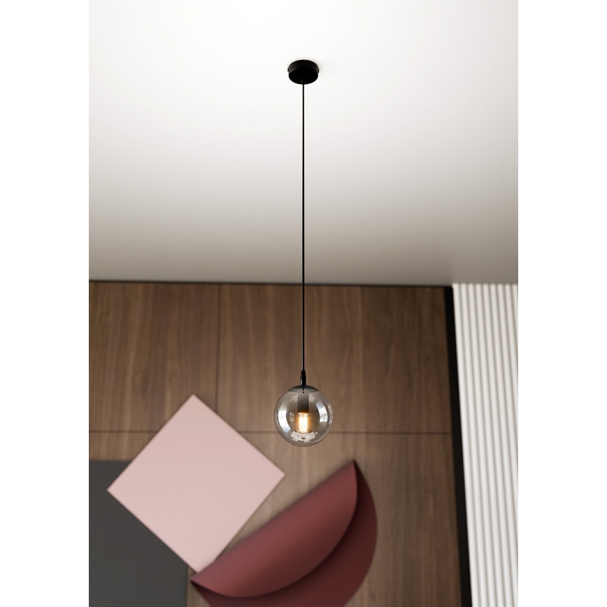 Lámpara colgante COSMO 1xE14/10W/230V diá. 14 cm negro/gris