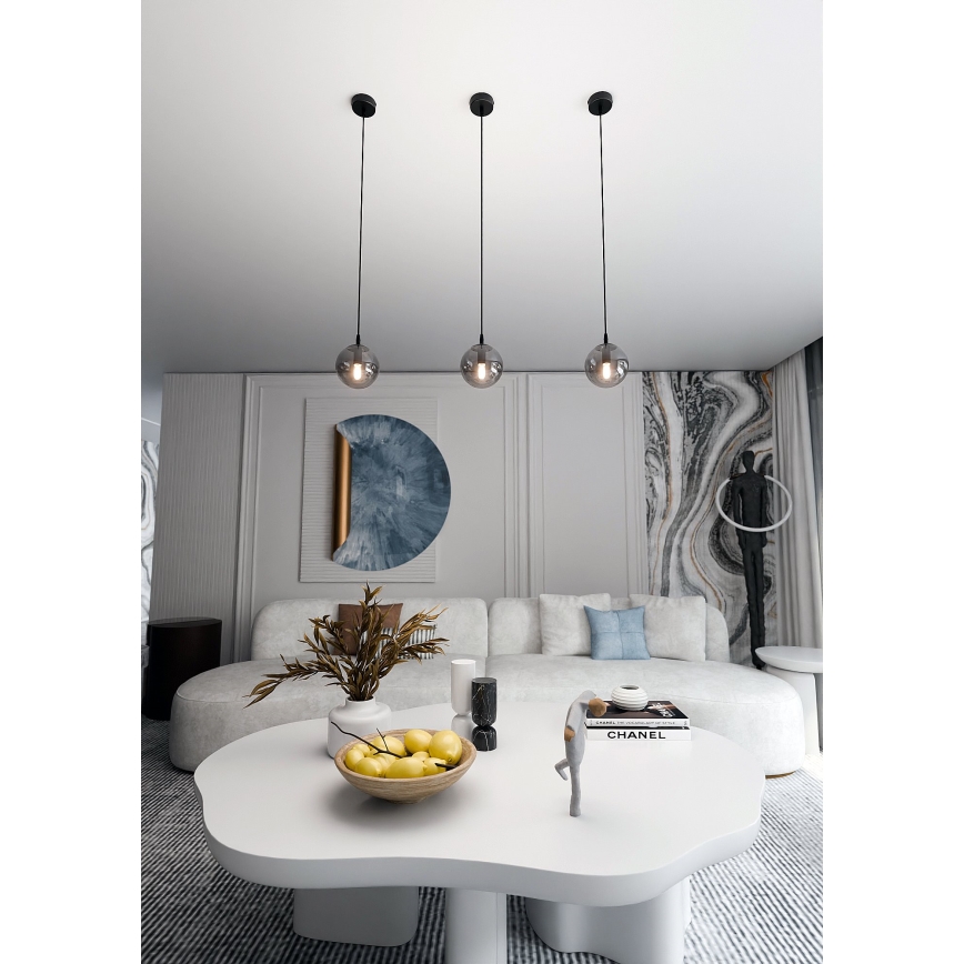 Lámpara colgante COSMO 1xE14/10W/230V diá. 14 cm negro/gris