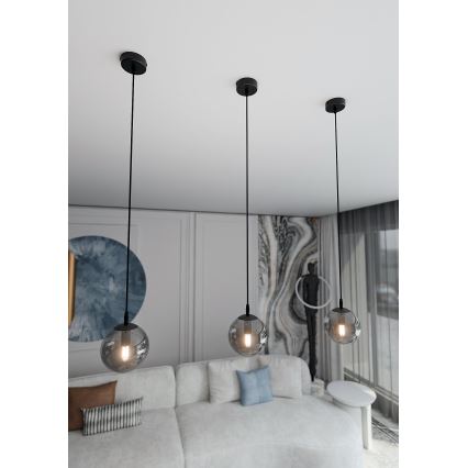 Lámpara colgante COSMO 1xE14/10W/230V diá. 14 cm negro/gris