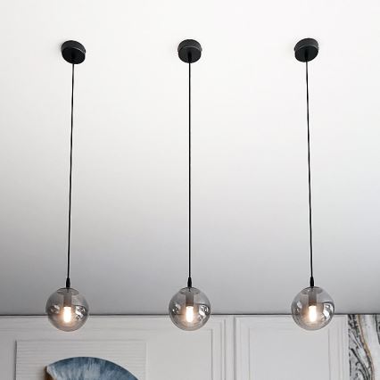 Lámpara colgante COSMO 1xE14/10W/230V diá. 14 cm negro/gris